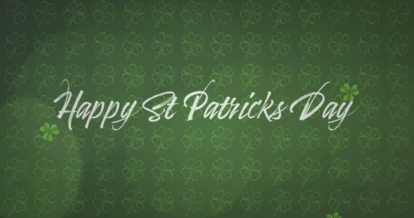 Immagine Delle Parole Happy Patricks Day Scritto Lettere Bianche Con — Foto Stock