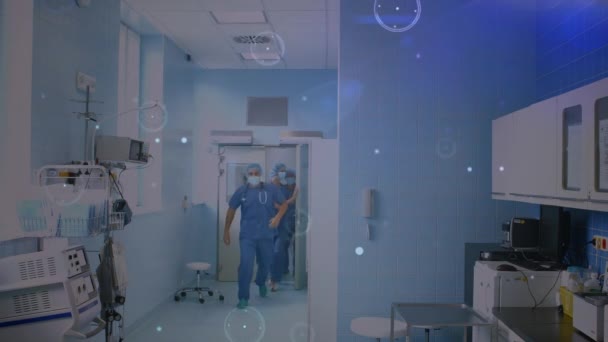 在医院的不同医生之间建立连接网络 全球医学 医疗保健和技术概念数码视频 — 图库视频影像