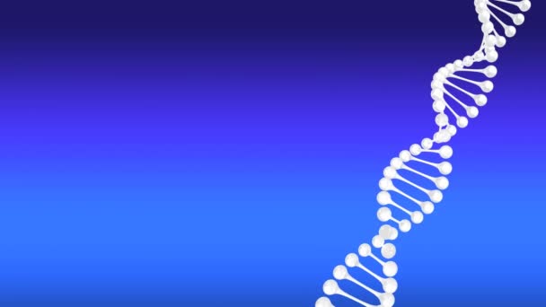 Video Dna Strand Spinning Copy Space Blue Background Science Research — Stock Video