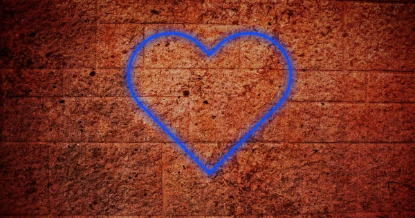 Duvarda Bir Kalp Ikonu Resmi Sosyal Medya Iletişim Konsepti Dijital — Stok fotoğraf