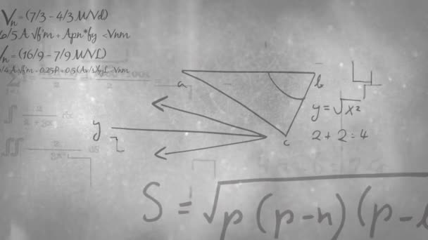 灰色背景下手写数学方程的动画 教育及学习概念数码录影 — 图库视频影像