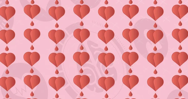 Изображение Сердечных Икон Над Медицинскими Иконами Концепция Гриппа Болезни Вируса — стоковое фото