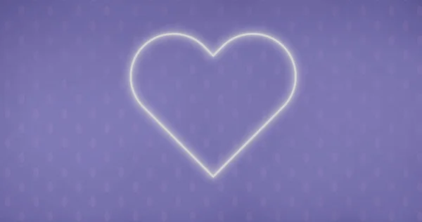 Gri Arkaplana Karşı Neon Kalp Ikonunun Dijital Görüntüsü Sosyal Medya — Stok fotoğraf