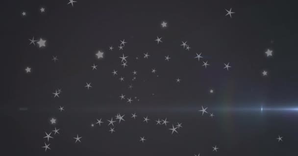 Animace Zářícího Modrého Světla Pohybujícího Nad Hvězdami Pozadí Prostor Galaxie — Stock video