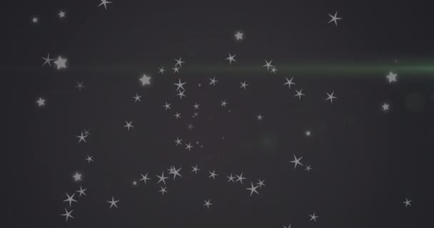 Animación Luz Verde Brillante Moviéndose Sobre Estrellas Fondo Espacio Galaxia — Vídeo de stock