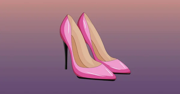 ピンクの背景に愛のテキストとハイヒールのイメージ ファッションやアクセサリーの背景パターンコンセプトデジタル画像 — ストック写真