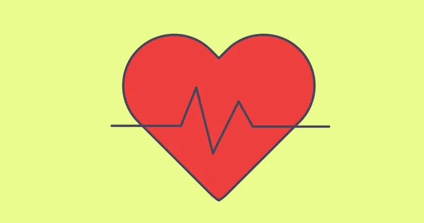 Bild Des Herzsymbols Bewegt Sich Auf Grünem Hintergrund Grippe Krankheit — Stockfoto