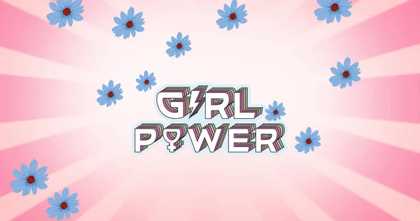 Bild Von Girl Power Text Über Fliegendes Herz Girl Power — Stockfoto