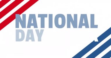 Beyaz arka planda Amerikan bayrağı renkleri olan ulusal dua gününün animasyonu. Ulusal ibadet günü, Amerikan vatanseverliği, din ve gelenek kavramı dijital olarak oluşturulmuş video.