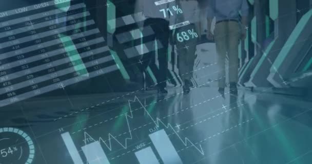 Animace Statistik Zpracování Finančních Údajů Různých Podnikatelů Úřadu Koncepce Podnikání — Stock video