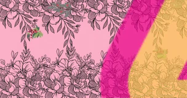 Animation Von Text Über Blumen Auf Rosa Hintergrund Verkaufs Einzelhandels — Stockvideo