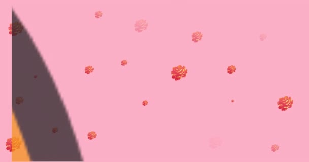 Animacja Procentowego Tekstu Nad Kwiatami Różowym Tle Koncepcja Sprzedaży Sprzedaży — Wideo stockowe