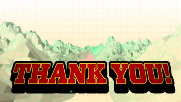 Animation Thank You Text Red Black Letters Metaverse Background Video — Stock Video