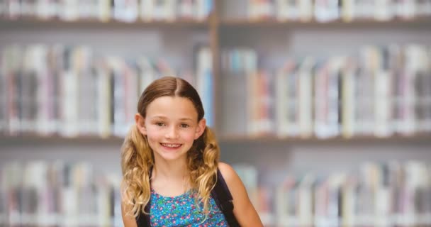 Animação Livro Texto Semana Sobre Sorridente Colegial Caucasiano Segurando Livros — Vídeo de Stock