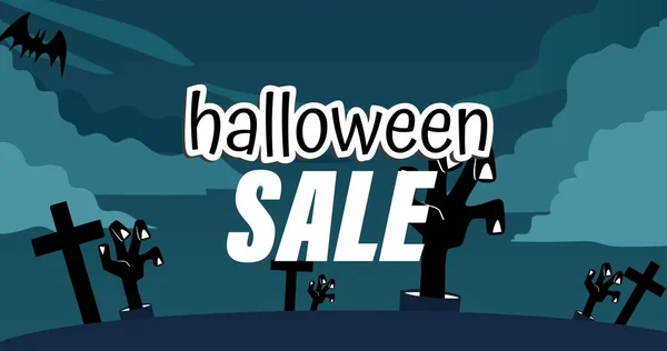 Zusammensetzung Des Verkaufstextes Halloween Über Ikonen Und Himmel Halloween Tradition — Stockfoto