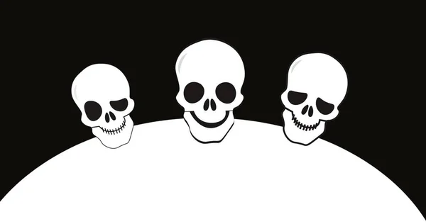 Samenstelling Van Schedel Pictogrammen Zwarte Achtergrond Halloween Traditie Viering Concept — Stockfoto