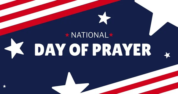 Vector Image National Day Prayer Text Star Shapes American Flag — Stock Photo, Image