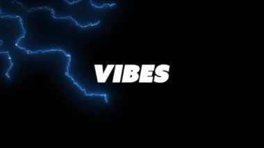 Siyah arkaplanda yıldırım üzerindeki titreşimlerin animasyonu. Sosyal medya ve teknoloji konsepti dijital olarak oluşturulmuş video.