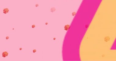 Pembe arka plandaki çiçeklerin üzerindeki yüzde 20 metin animasyonu. satış, perakende ve tasarruf konsepti dijital olarak oluşturulmuş video.