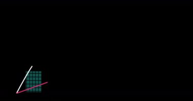 Siyah arka planda finansal veri işleme animasyonu. küresel iş, finans, bağlantılar ve dijital arayüz konsepti dijital olarak oluşturulmuş video.
