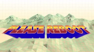 Lütfen metni metaevren arkaplan üzerinde kırmızı ve mavi harflerle yeniden başlatın. Video oyunu, metaevren ve iletişim konsepti dijital olarak oluşturuldu.