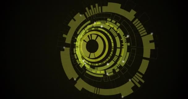 Animation Cercles Mobiles Avec Des Taches Lumière Sur Fond Noir — Video