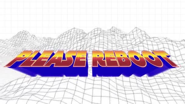 Animatie Van Reboot Tekst Rode Blauwe Letters Metaverse Achtergrond Videospel — Stockvideo