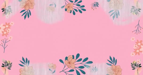 Animation Des Black Friday Textes Über Blumen Auf Rosa Hintergrund — Stockvideo