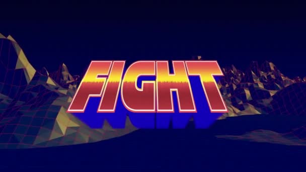 Animation Fight Text Red Blue Letters Metaverse Background Video Game — Stock Video