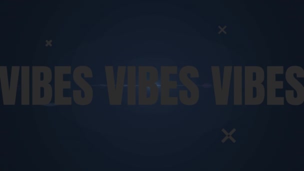 Animation Vibes Text Light Trails Μαύρο Φόντο Έννοια Των Μέσων — Αρχείο Βίντεο