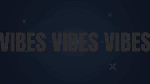 Animation Vibes Texte Sur Des Sentiers Lumineux Sur Fond Noir — Video