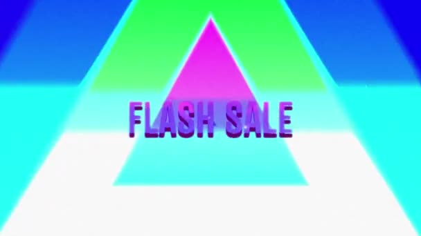 Animation Der Wörter Flash Sale Rosa Und Lila Buchstaben Und — Stockvideo