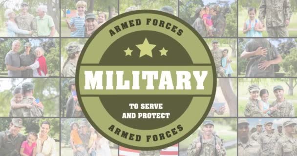 Silahlı Kuvvetlerin Animasyonu Çeşitli Askerlerin Aileleriyle Mesajlaşıyor Silahlı Kuvvetler Günü — Stok video