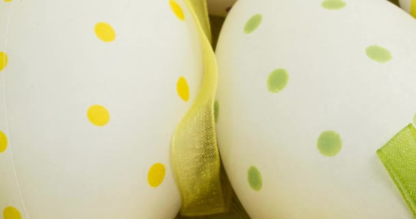 Animation Easter Eggs Spots Ribbons Easter Sunday Celebration Concept Digitally — Stock Video