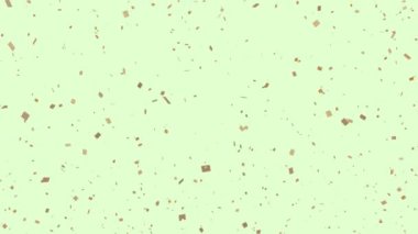 Yeşil arka planda altın konfetilerinin canlandırılması. kutlama ve dijital arayüz konsepti dijital olarak oluşturulmuş video.