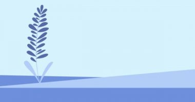 Mavi arkaplanda çiçek ikonu canlandırması. Ulusal Halk Bahçeleri Haftası ve dijital olarak üretilen video konsepti.