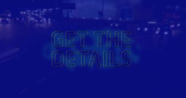 Detayları mavi arka plandaki caddeden aktarma animasyonu. Sosyal medya ve iletişim arayüzü kavramı dijital olarak oluşturulmuş video.