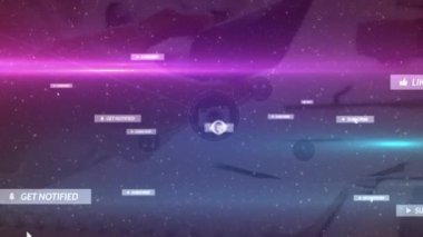 Akıllı telefon kullanan iki ırklı kadın üzerinden medya simgeleriyle bağlantı ağının animasyonu. Sosyal medya ve iletişim arayüzü kavramı dijital olarak oluşturulmuş video.