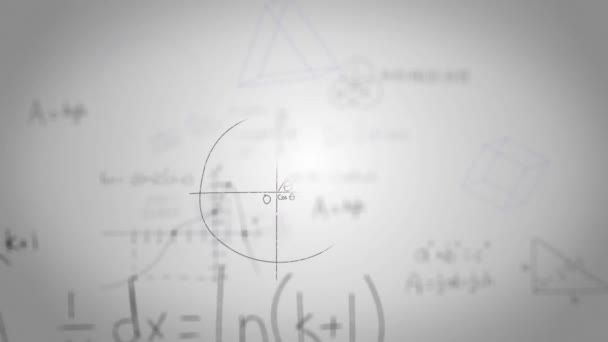 Animering Matematiska Ekvationer Över Vit Bakgrund Matematiska Ekvationer Teknik Och — Stockvideo