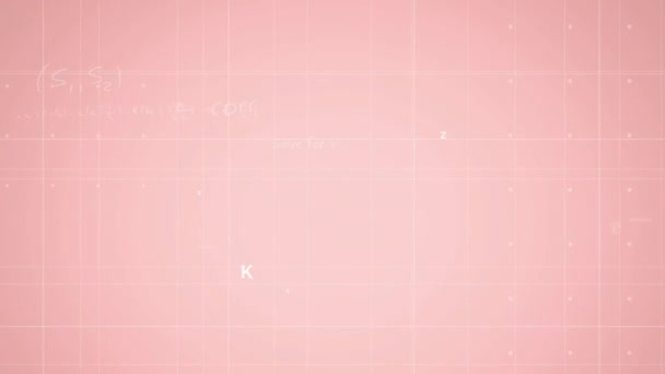 Animation Mathematical Equations Pink Background Mathematical Equations Technology Digital Interface — Stock Video
