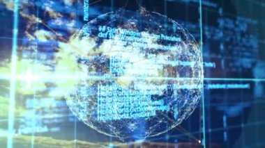 Gökyüzündeki bulutlara karşı 5G metin, veri işleme ve bağlantı ağı. küresel ağ teknolojisi kavramı