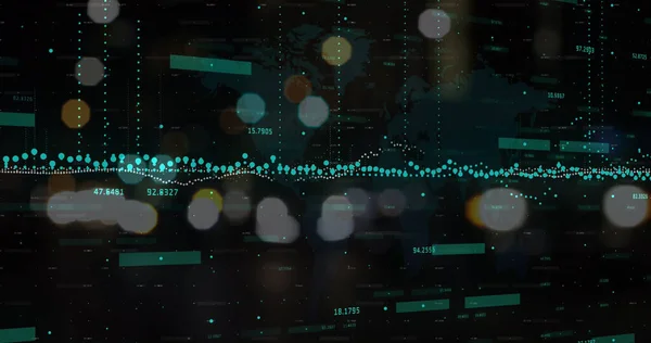 Image Financial Data Processing Out Focus City Road Lights Global — Stock Photo, Image