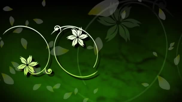 Animation Petals Flowers Green Background National Gardening Week Celebration Concept — Stock Video