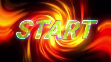 Başlangıç metninin animasyonu ve siyah arkaplanda kırmızı ve sarı izler. Sosyal medya ve iletişim arayüzü kavramı dijital olarak oluşturulmuş video.