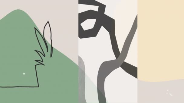 Анимация Растений Красочных Форм Абстрактный Фон Шаблон Цвет Движение Концепции — стоковое видео