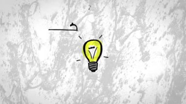 Beyaz arkaplan üzerindeki simgelerin canlandırılması. küresel iş, bağlantılar, veri işleme ve teknoloji konsepti dijital olarak oluşturulmuş video.