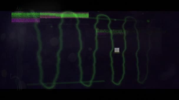 Animación Interferencia Sobre Fondo Negro Fondo Abstracto Patrón Color Movimiento — Vídeos de Stock