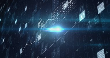 Siyah arka planda asma kilit ve finansal veri işleme görüntüsü. küresel iş, finans ve dijital arayüz kavramı dijital olarak oluşturulmuş görüntü.