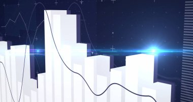 Siyah arkaplan üzerinden finansal veri işleme resmi. küresel iş, finans ve dijital arayüz kavramı dijital olarak oluşturulmuş görüntü.