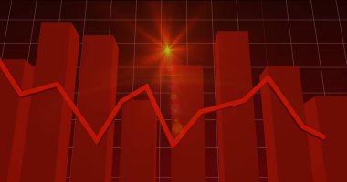 Karanlık arka planda finansal veri işleme resmi. küresel iş, finans, teknoloji ve bağlantılar konsepti dijital olarak oluşturulmuş görüntü.